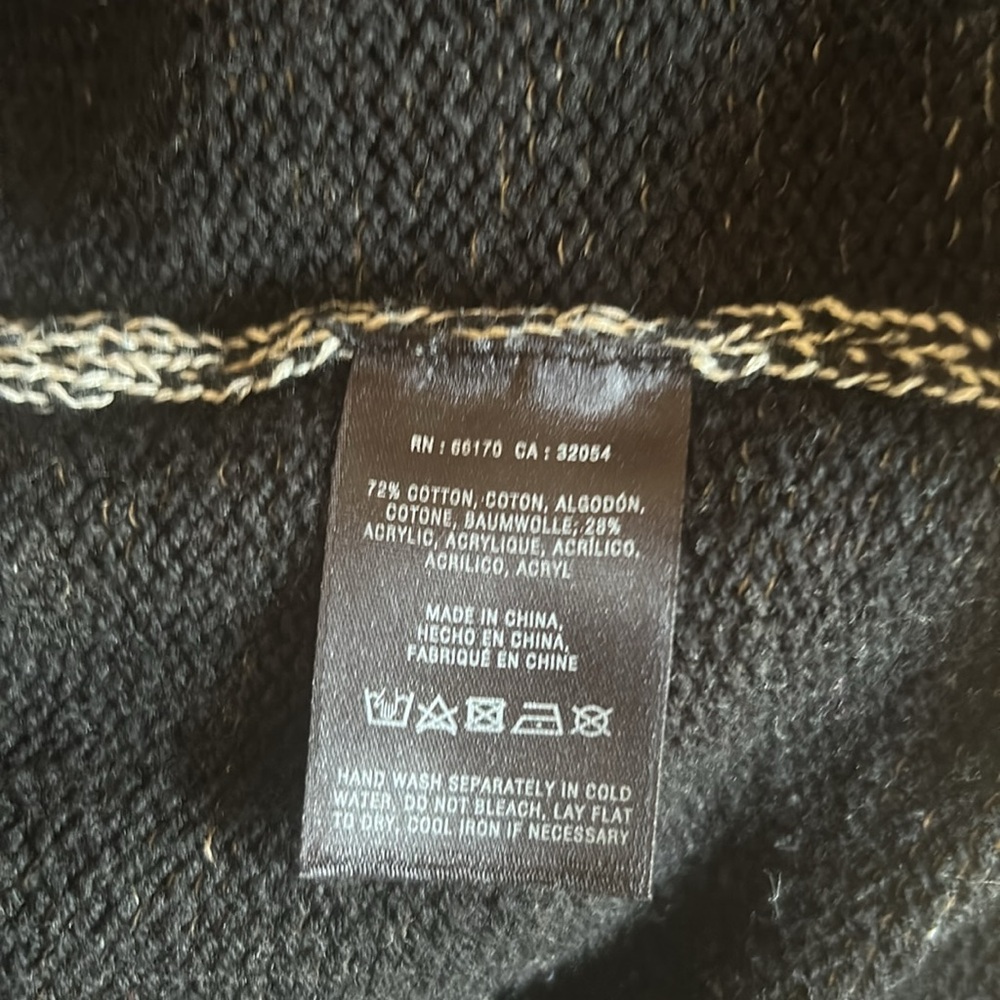Anthropologie Sparrow Gray Zip Front Hooded Sweater Knit Back Zip Size Medium - Picture 11 of 12